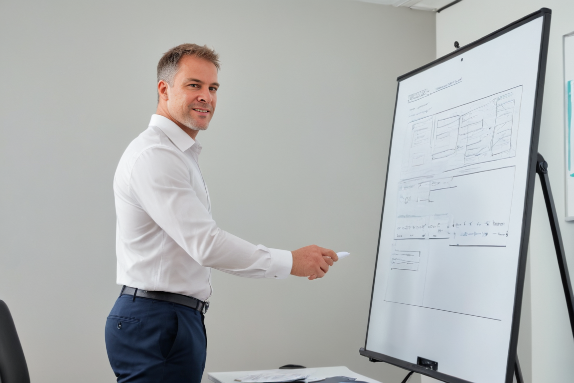 Chris coaching at a flipchart
