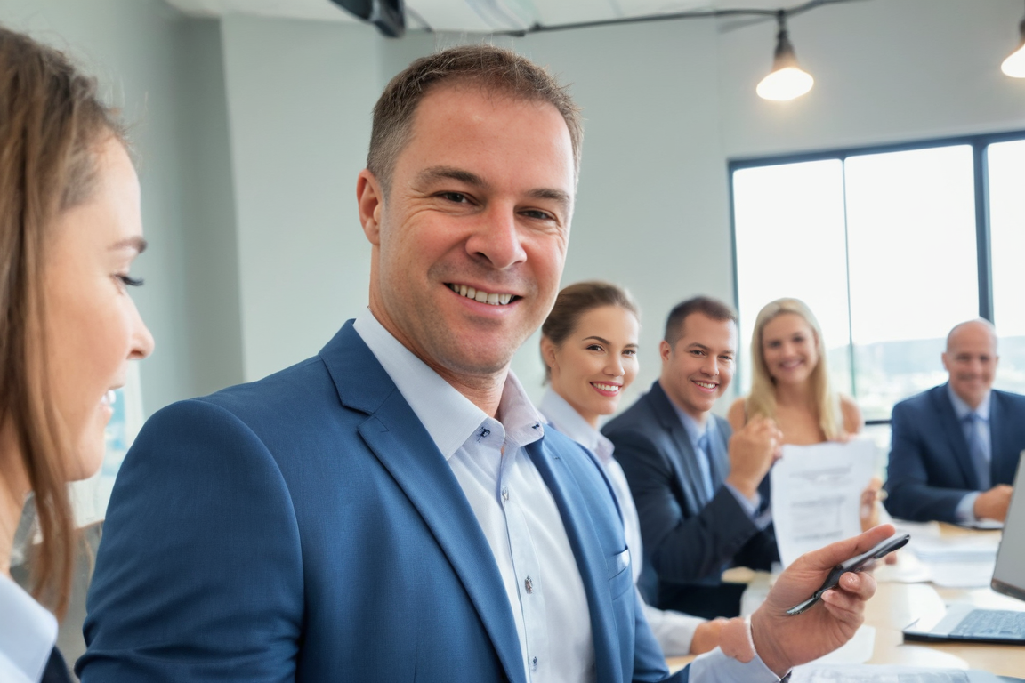 Chris with business clients